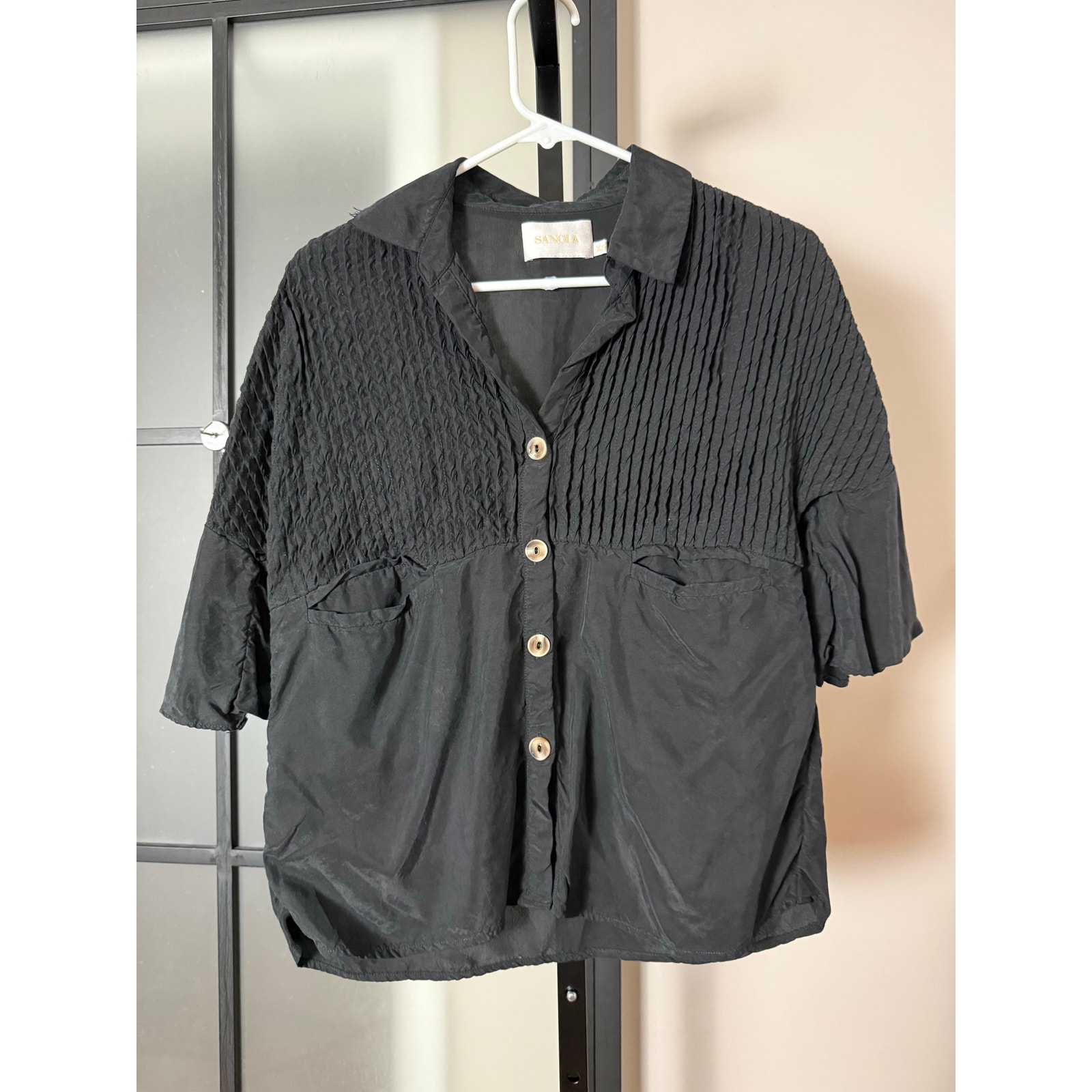 Sancia Black Buttondown Shirt Size Xs